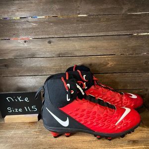 Mens Nike Force Savage Varsity 2 Red‎ Athletic Football Cleats Shoes Size 11.5 D